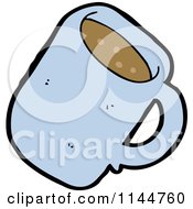 Cartoon Of A Blue Coffee Mug Royalty Free Vector Clipart