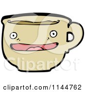 Cartoon Of A Tan Coffee Mug Mascot 1 Royalty Free Vector Clipart