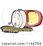 Cartoon Of A Spilled To Go Coffee Cup 5 Royalty Free Vector Clipart by lineartestpilot