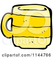 Cartoon Of A Yellow Coffee Mug 1 Royalty Free Vector Clipart