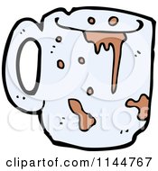Cartoon Of A Messy Blue Coffee Mug Royalty Free Vector Clipart