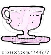 Cartoon Of A Pink Coffee Mug 4 Royalty Free Vector Clipart