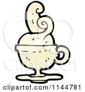 Cartoon Of A Beige Coffee Mug With Steam 2 Royalty Free Vector Clipart