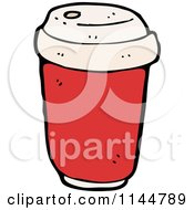 Cartoon Of A Red To Go Coffee Cup Royalty Free Vector Clipart