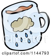 Poster, Art Print Of Blue Coffee Mug With A Rain Cloud