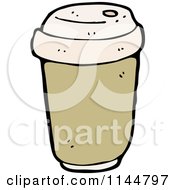 Cartoon Of A Brown To Go Coffee Cup 3 Royalty Free Vector Clipart