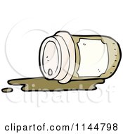Cartoon Of A Spilled To Go Coffee Cup 1 Royalty Free Vector Clipart by lineartestpilot