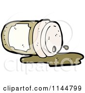 Cartoon Of A Spilled To Go Coffee Cup 2 Royalty Free Vector Clipart by lineartestpilot
