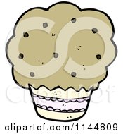 Cartoon Of A Muffin Royalty Free Vector Clipart