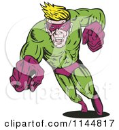 Poster, Art Print Of Male Superhero Running And Pointing 3
