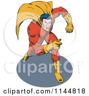Poster, Art Print Of Male Superhero Running And Pointing 2