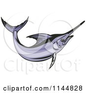 Purple Swordfish Leaping