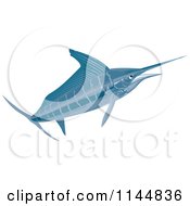 Clipart Of A Retro Sailfish 3 Royalty Free Vector Illustration