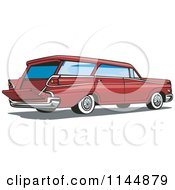 Poster, Art Print Of Retro Red Station Wagon