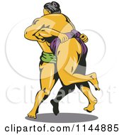 Clipart Of A Sumo Wrestling Match 1 Royalty Free Vector Illustration by patrimonio