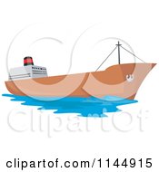 Clipart Of A Tanker Ship Royalty Free Vector Illustration
