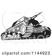 Military Tank In Black And White