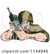Army Soldier Using Radio