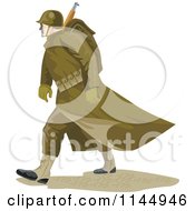 Clipart Of An Army Soldier Marching Royalty Free Vector Illustration