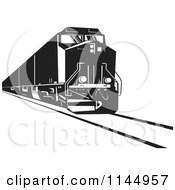 Poster, Art Print Of Retro Black And White Diesel Train