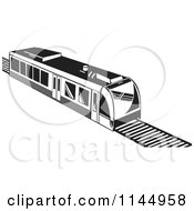 Clipart Of A Retro Black And White Train 1 Royalty Free Vector Illustration