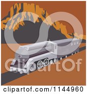 Clipart Of A Retro Train In A Desert Royalty Free Vector Illustration