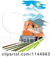 Poster, Art Print Of Retro Train In The Mountains