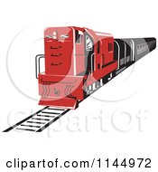 Poster, Art Print Of Retro Red Diesel Train