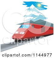 Poster, Art Print Of Retro Train In The Mountains 3