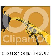 Poster, Art Print Of Retro Hand Spraying Gasoline With A Nozzle