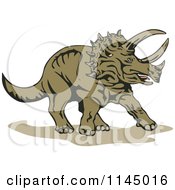 Poster, Art Print Of Brown Triceratops