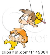 Poster, Art Print Of Boy And Girl On A Trapeze