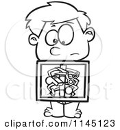 Poster, Art Print Of Black And White Boy With An Xray Showing Swallowed Items