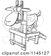 Poster, Art Print Of Black And White Goat In A Milk Stand