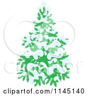 Poster, Art Print Of Evergreen Christmas Tree Flocked In Snow