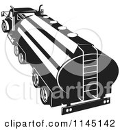 Poster, Art Print Of Black And White Tanker Oil Truck