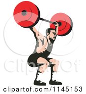 Poster, Art Print Of Bodybuilder Squatting With A Barbell