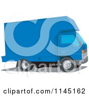 Clipart Of A Vintage Blue Moving Van Royalty Free Vector Illustration
