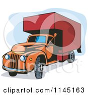Vintage Orange And Red Moving Van