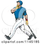 Poster, Art Print Of Baseball Batter Gazing After Hitting A Home Run