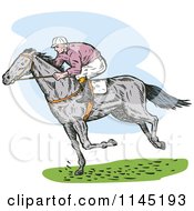 Poster, Art Print Of Retro Derby Horse Race Jockey 3