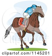 Poster, Art Print Of Derby Jockey Racing A Horse 3