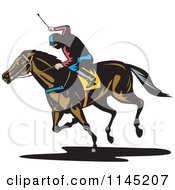 Poster, Art Print Of Retro Derby Horse Race Jockey 4