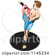 Poster, Art Print Of Boxer Fighter Kicking 2