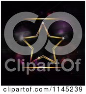 Clipart Of A Neon Star Over Purple Flares Royalty Free Vector Illustration