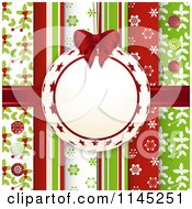 Poster, Art Print Of Bauble Frame Over Christmas Scrapbook Papers With Buttons