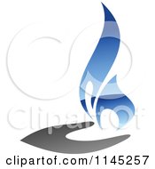 Clipart Of A Stove Burner With Blue Gas Flames 3 Royalty Free Vector Illustration