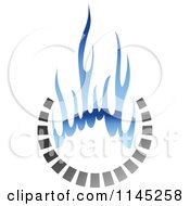 Clipart Of A Stove Burner With Blue Gas Flames 1 Royalty Free Vector Illustration