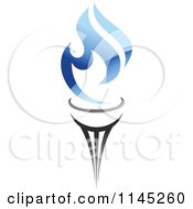 Clipart Of A Torch With Blue Gas Flames Royalty Free Vector Illustration