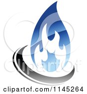 Clipart Of A Stove Burner With Blue Gas Flames 5 Royalty Free Vector Illustration